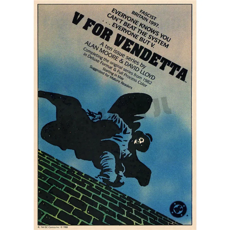V для Vendetta украшения домашнего интерьера крафт фильм постер Рисование ядро