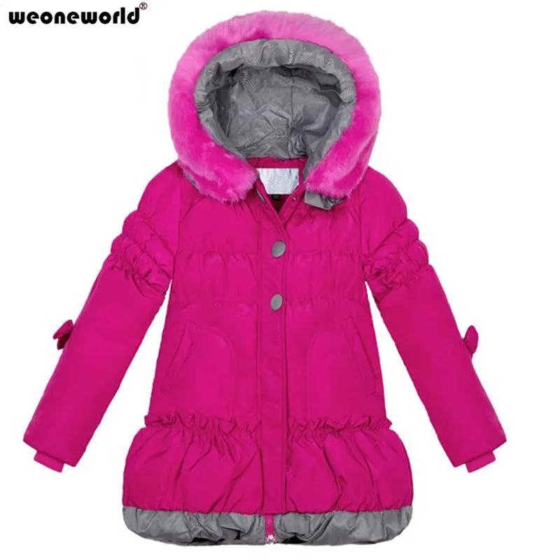 Weoneworld/chindren зимние пальто для Обувь для девочек пальто Детская парка Теплая Верхняя одежда для детей толстые девушки белая утка Подпушка куртка