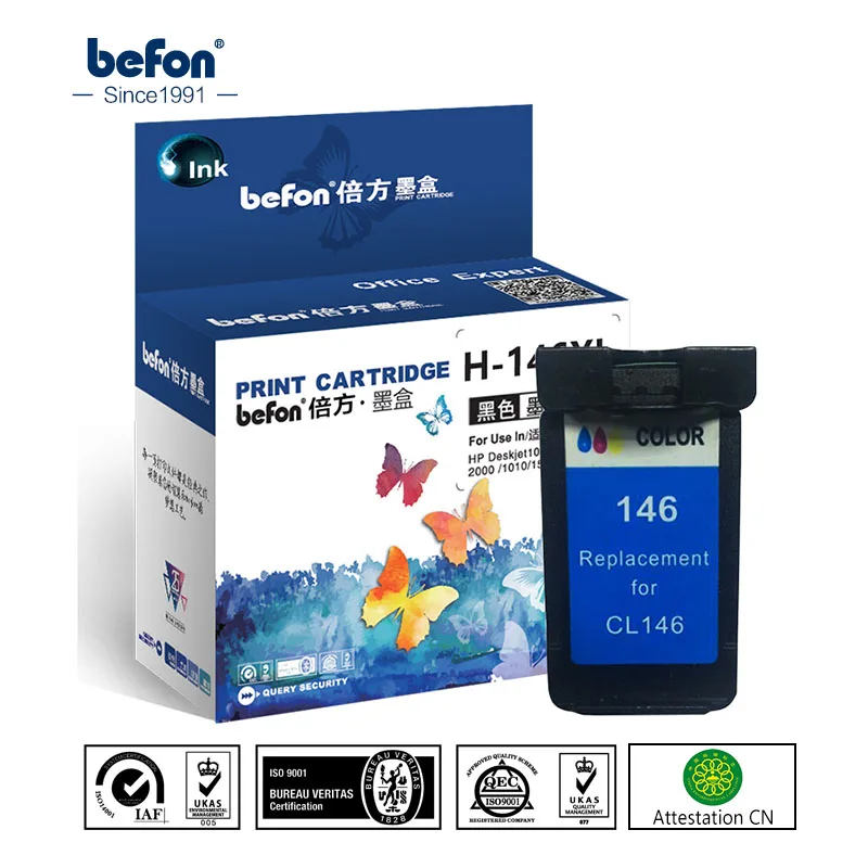 befon Re manufactured 146 Cartridge Replacement for Canon CL 146 CL146 Color Ink Cartridge for