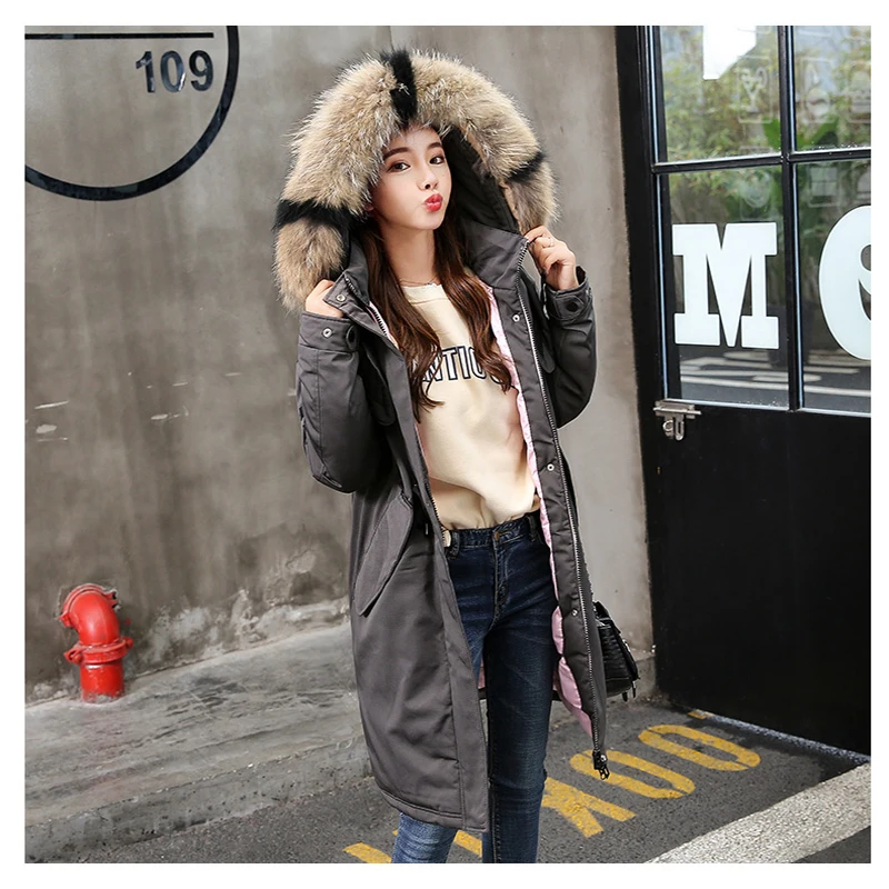 Jvzkass Новинка года, зимнее хлопковое женское длинное пальто до колена, хлопковое корейское Женское пальто, Z62