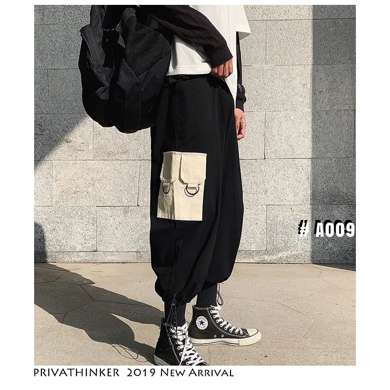 

Privathinker Men Streetwear Harem Pants 2019 Men Big Pocket Joggers Pants Male Ankle-length Pants Black Trousers Oversize Summer