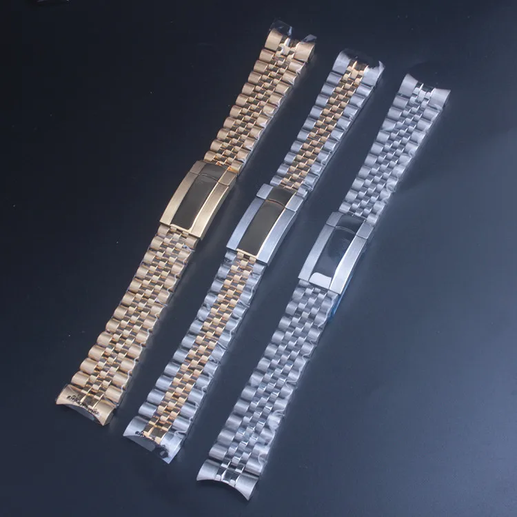 High quality Silver 316L Stainless Steel WatchBand 20mm Solid Band Bracelet For Dateadjust Oysterflex | Наручные часы