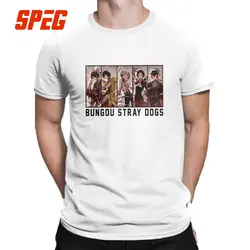 Bungou бродячие собаки аниме удобные круглый воротник футболки прохладный короткий рукав мужские футболки 100% хлопок Простые футболки