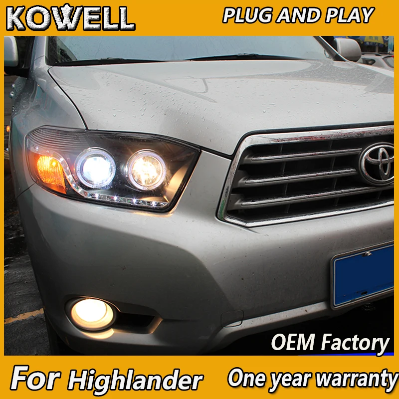 KOWELL Car Styling For Toyota Highlander headlights 2009 2011For