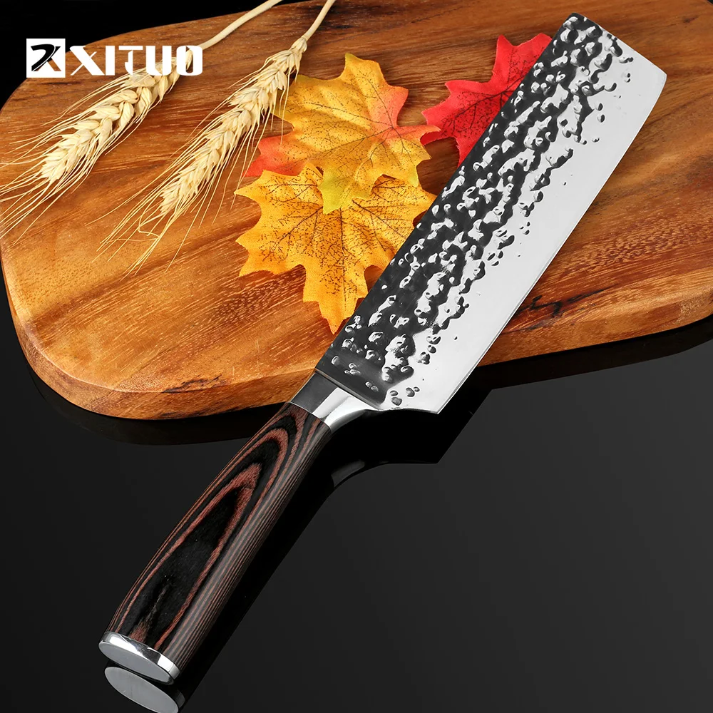 XITUO кухонный нож шеф-повара 8 дюймов Ножи из нержавеющей стали для суши мяса Santoku японский 7CR17 440C высокий нож из углеродной стали для приготовления пищи Pakka Wo