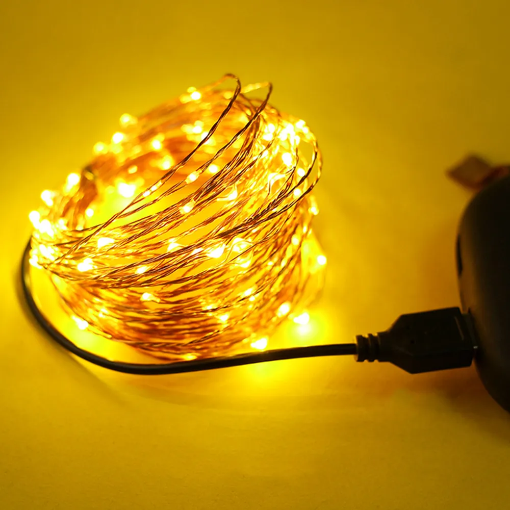 YIYANG 5 м 10 м светодиодный медный провод свет шнура usb зарядка Защита окружающей среды лампа Праздничная Свадебная вечеринка Новогоднее украшение