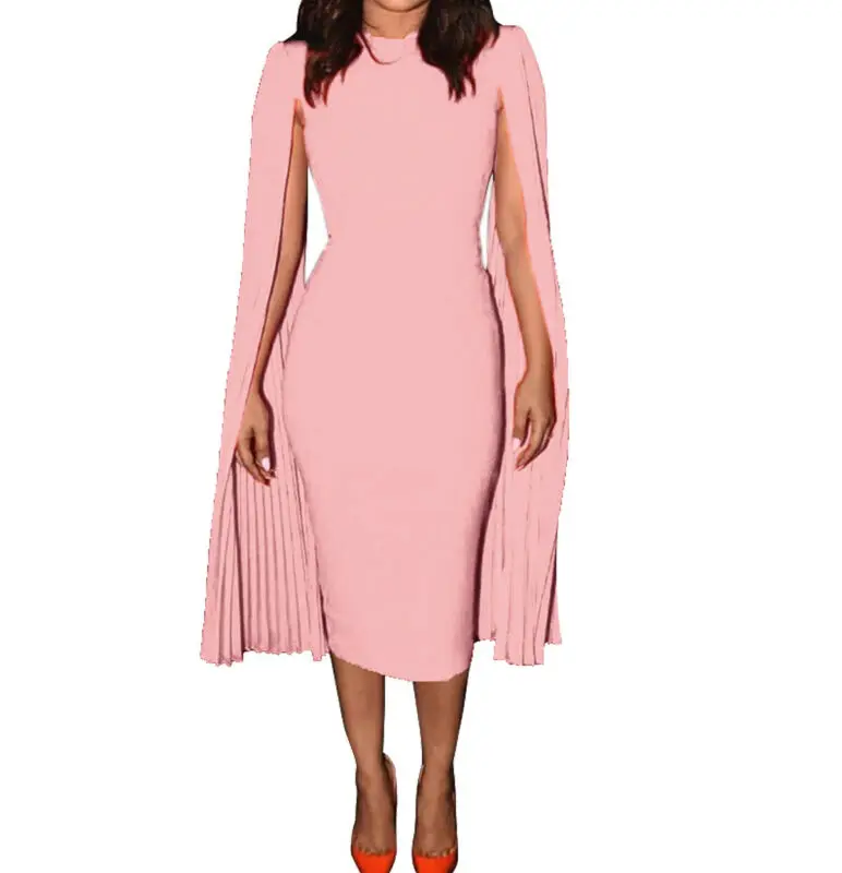 

Women Bandage Bodycon Evening Dress Women Lady Pleated Shawl Evening Dress Lady Abend Cocktail Solid O-neck Short Dress