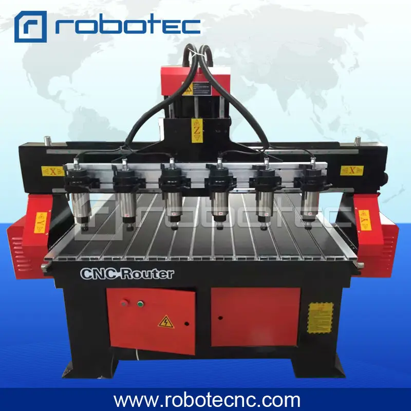 3kw water cooling spindle vacuum table multi heads cnc router for