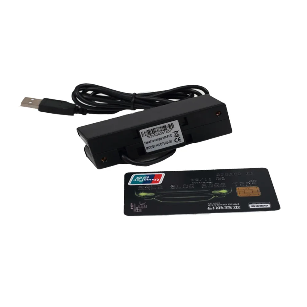Мини трек размера 1/2/3 компактный считыватель карт с магнитной полосой USB банкомат