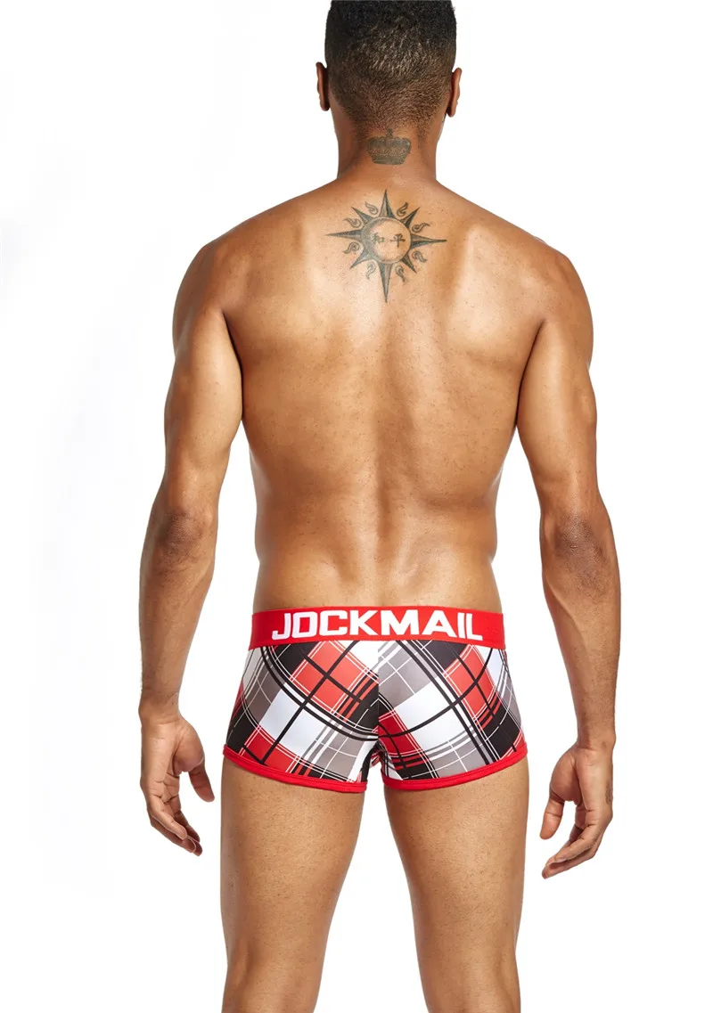 Jockmail Брендовые мужские Нижнее Бельё для девочек боксеры Шорты классический плед сексуальные трусики calzoncillos Hombre боксер Marca cuecas боксер гей