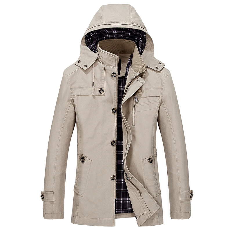 

Men Jacket Coat Long Section Fashion Trench Coat New Brand Casual Fit Overcoat Jacket Outerwear