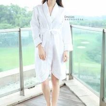 Женский весенне-летний хлопчатобумажный, Вафельный Рисунок, гостиничный и домашний банный халат, Дамский спальный халат