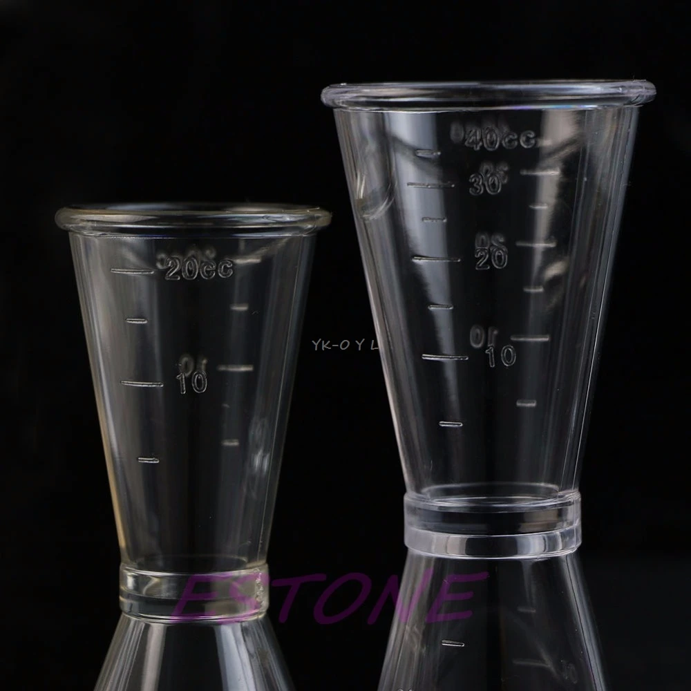New Single Drink Wine PVC Cocktail Shaker Measure Cup Jigger Short Double Shot