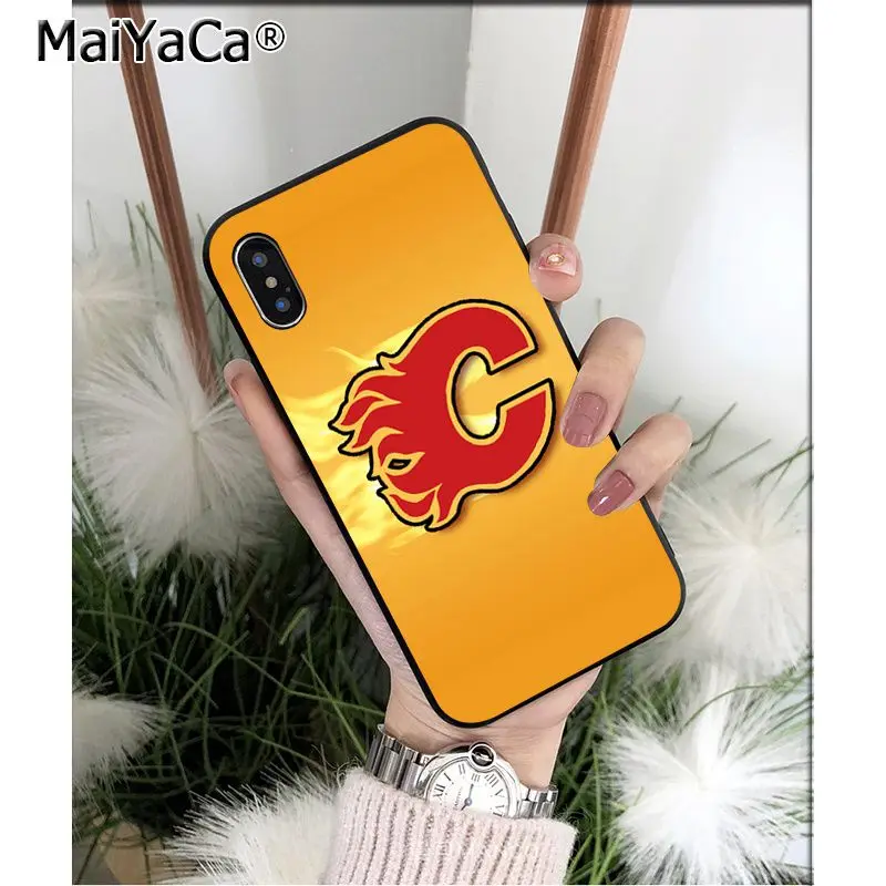 MaiYaCa Calgary Flames ТПУ Мягкие аксессуары для телефонов чехол для телефона для Apple iPhone 8 7 6 6S Plus X XS MAX 5 5S SE XR Чехол для мобильного телефона s - Цвет: A16