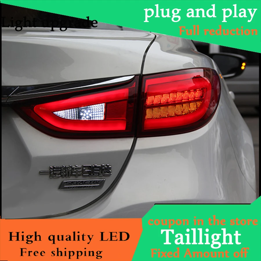 

Car Styling TailLight Case For Mazda 6 Atenza Sedan 2014 2015 Taillights LED Tail Lamp Rear Lamp DRL+Brake+Park+Signal light