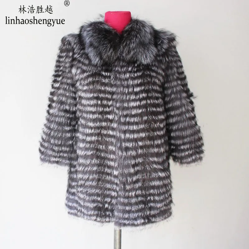 80 Silver Fourrure Fox Longueur Cm Col Réel Manteau Avec Linhaoshengyue Nnwy8Om0v