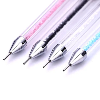 

DIY Fashion Dual-ended Nail Dotting Pen Crystal Rhinestone Handle Polish Nail Art Tools Diamond Embroider Manicure Tools