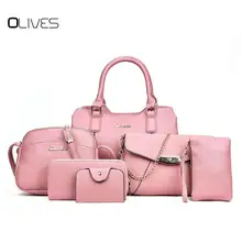 Женские сумки из шести частей, сумка через плечо, женские сумки-мессенджеры, кошелек, сумка для карт, с рисунком личи, из искусственной кожи, новинка