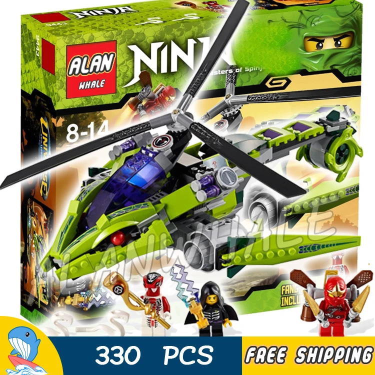 

330pcs Ninja Snake Rattlecopter Helicopter Lloyd Garmadon Fang-Suei 9757 Figure Building Blocks Toys Compatible With LegoING