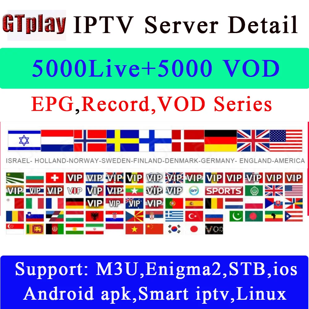 Французский IPTV Бельгии IPTV арабское IPTV голландский IPTV SUNATV Поддержка Android m3u enigma2 mag250 TVIP 4000 + Vod Поддержка ed