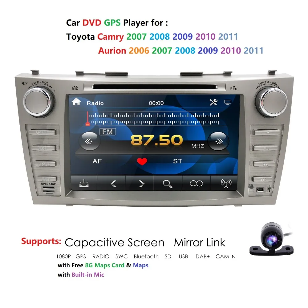 Flash Deal Car DVD Player GPS Navi BT Auto Radio For Toyota Camry 2007 2008 2009 2010 2011 Aurion 2006 8 Inch 2 Din RDS DTV AUX USB SWC BT 1