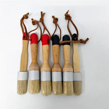 

6PC Hand tool set Wooden Handle Chalk Paint Pointed Brush Bristle Chalk Oil Paint Painting Wax Brush Artist Art Supplies