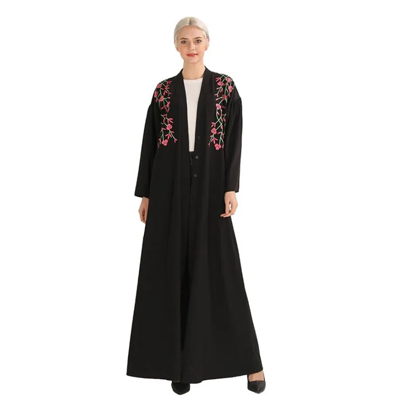 2019 черные Абаи Дубай одеяние кафтан Турции Исламская Костюмы мусульманское платье кафтан Абаи s Eid Рамадан Elbise Giyim a1122