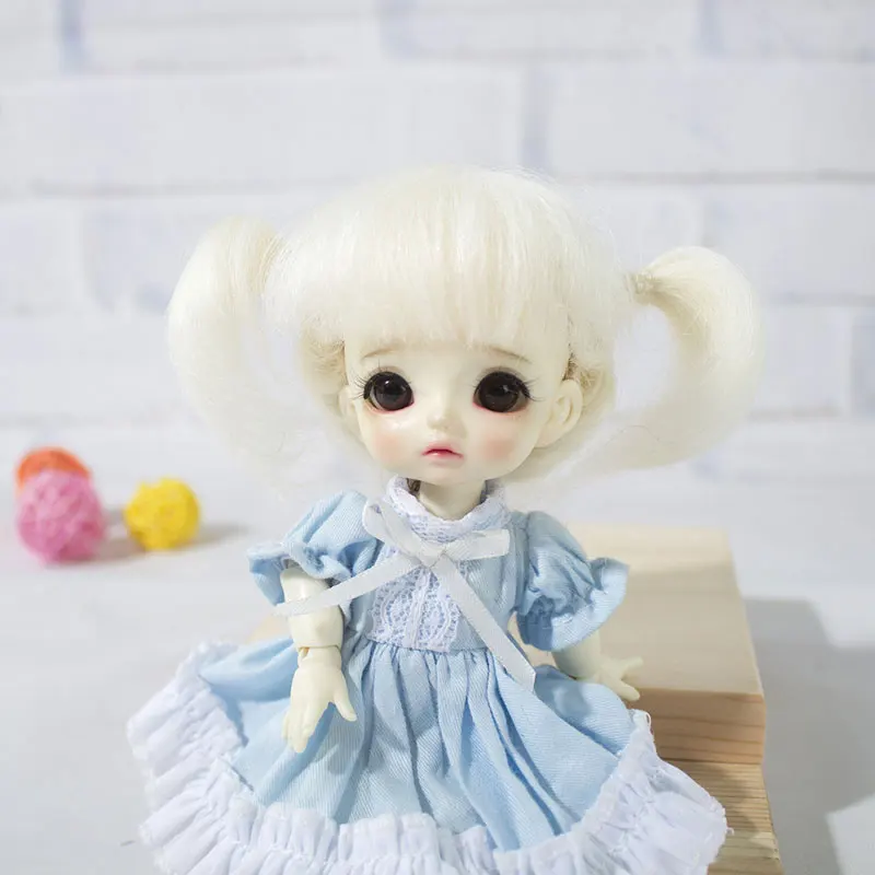 1/8 bjd jd Кукла парик мохер материал для 5-6 дюймов окружность головы кукла ob11 куклы парики для куклы аксессуары игрушки - Цвет: only wig