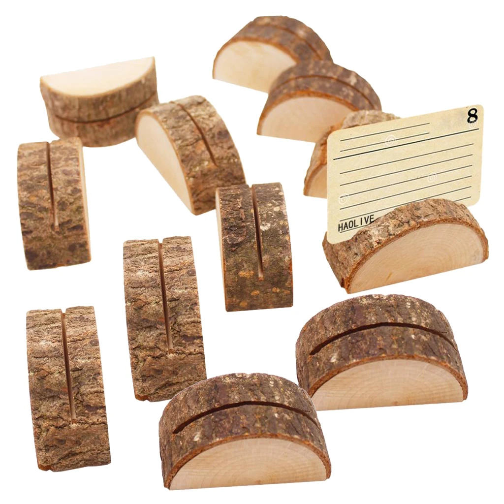 120pcs Wedding Place Wooden Card Holders Table Number Holder Stands for Decorations