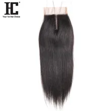 HC Hair Products Straight Remy Hair 4×4 Middle Part Lace Closure 8-18inch Natural Color One Piece 100% Human Hair Free Shipping