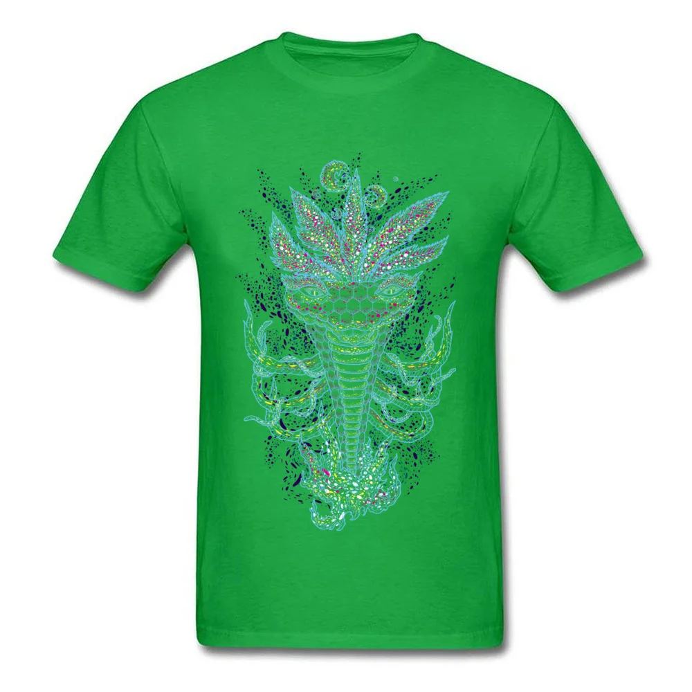 100% Cotton Men`s Short Sleeve Kundalini Meditation Snake Spirit T Shirt Gift T Shirt 2018 Hot Sale Party Crew Neck Tops & Tees Kundalini Meditation Snake Spirit green