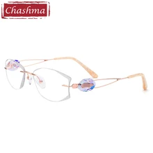 Чашма бренд Роскошный без оправы Титан супер качество светильник очки Мода глаз оправа oculos de grau feminino armaca