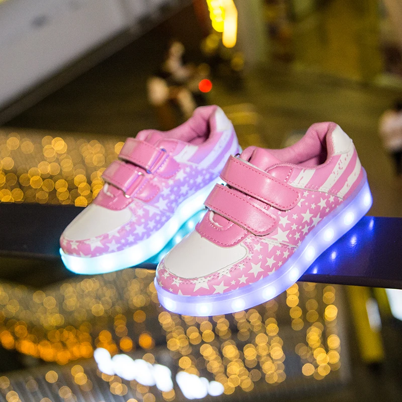 

USB Charger children led shoes for Boy&Girl glowing sneakers Kids Light Up shoes led slippers Casual Luminous Sneakers