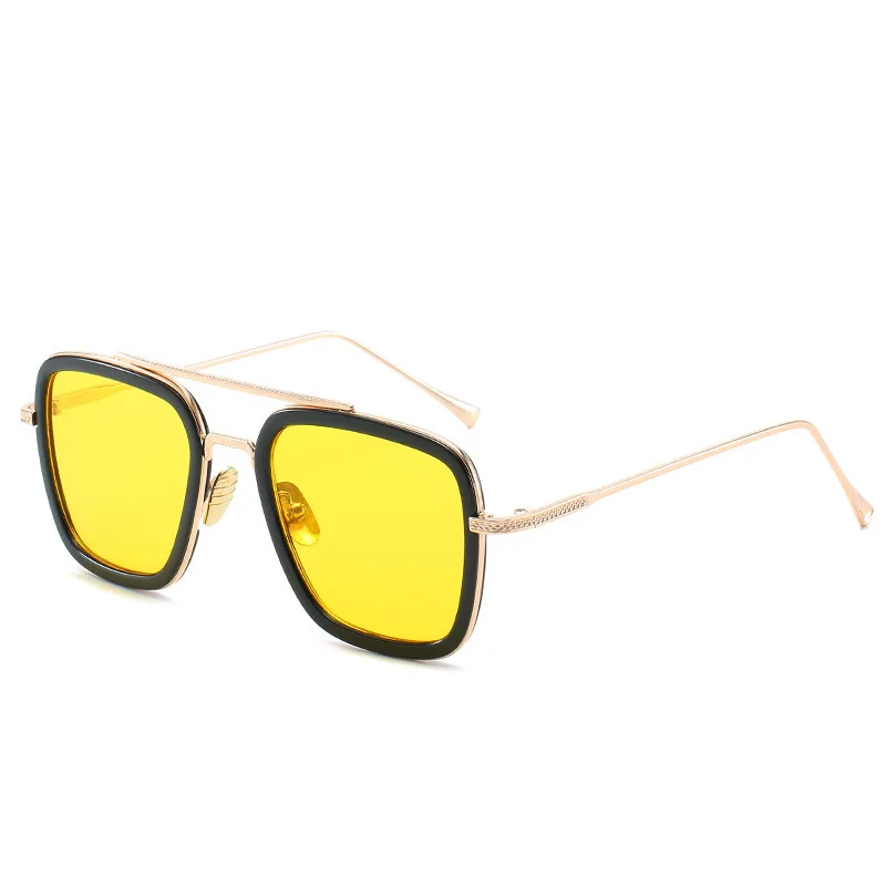 Модные Мстители бесконечные войны Тони Старк солнцезащитные очки Железный человек прямоугольные винтажные прозрачные трендовые солнцезащитные очки UV400