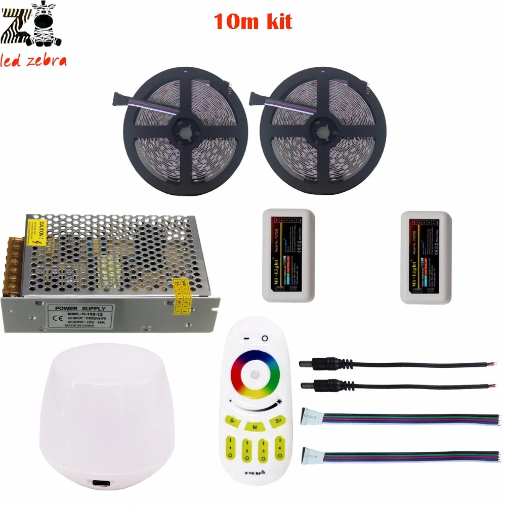 Хайлайтер 5 ~ 20 М 5050 SMD rgbww светодиодные полосы света dc12v + Mi. light 2 4 г led контроллер