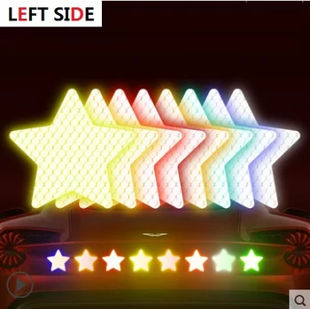

LEFT SIDE Pentagram Moon Reflective Car Sticker Scratch Blocking Creative Personality Car Decoration Sticker Reflective Sticker