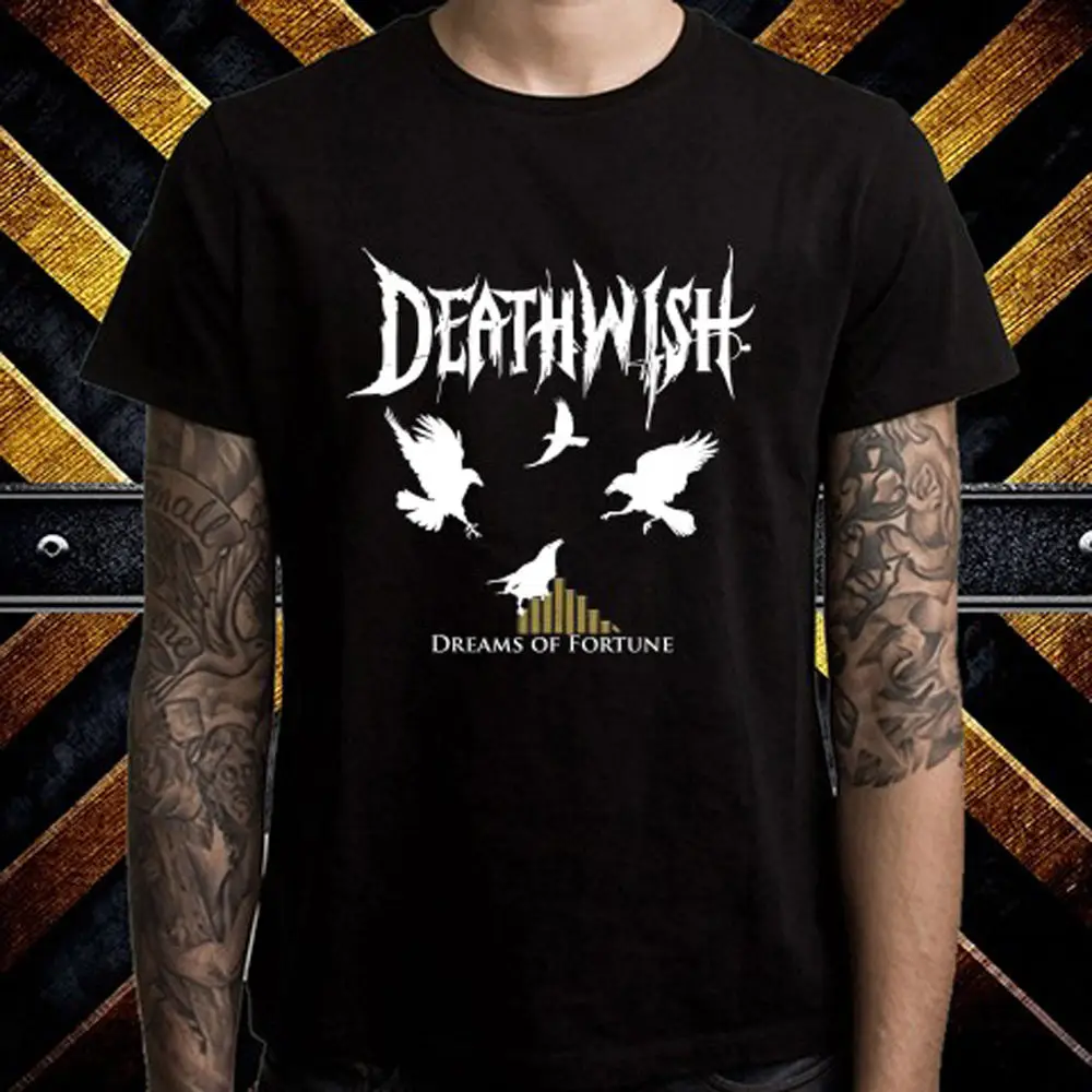 Новый Deathwish мечты Фортуны дэт Для мужчин черный футболка Размеры S 3XL|black t-shirt|t-shirt