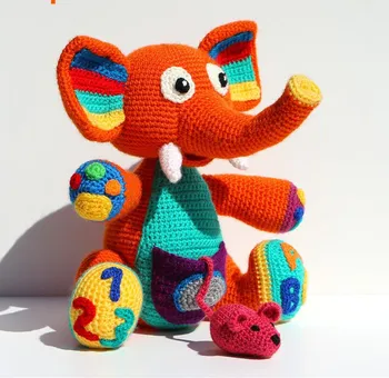 

crochet toys amigurumi rattle elephant model number w453