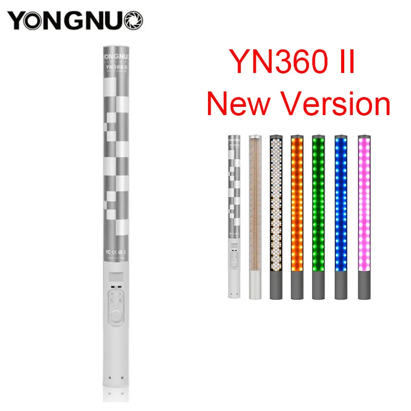 Ручной светодиодный светильник Yongnuo YN360 YN360 II для студийной фотосъемки и видеосъемки, ледяная палка 3200 k-5500 k RGB, цветной светодиодный контроль с помощью приложения для телефона