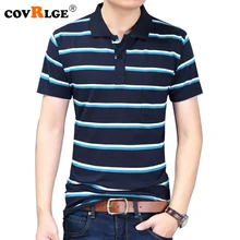 Covrlge летние мужские поло с коротким рукавом Новая модная полосатая футболка мужская приталенная брендовая рубашка-поло одежда Топы MTP046