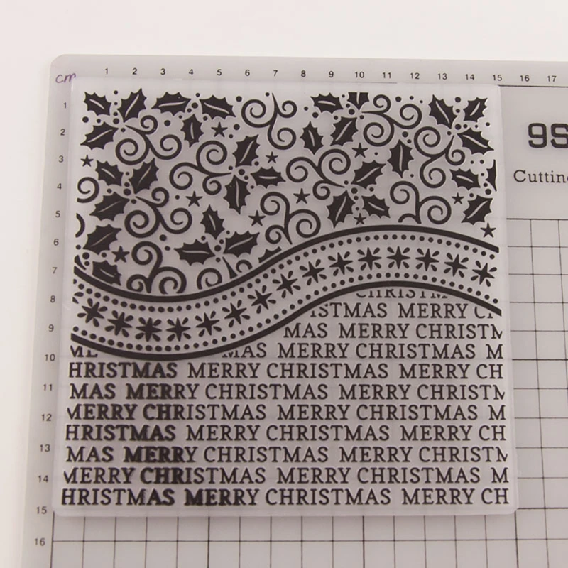 Пластиковый с тиснением шаблон папки для DIY альбом для скрапбукинга карты рождество