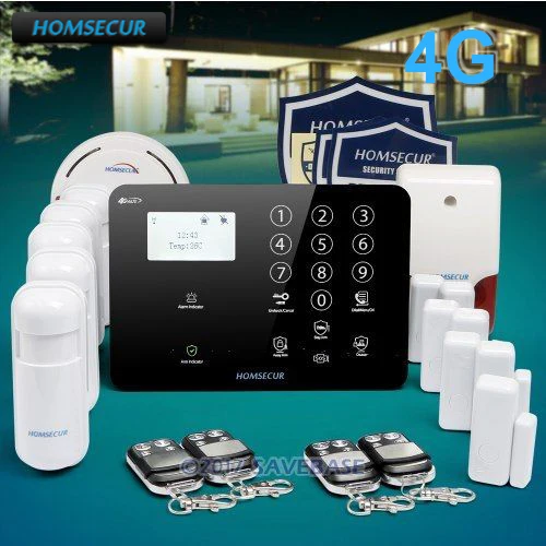 

HOMSECUR Wireless 4G/GSM SMS Autodial Home Security Alarm System with Temperature Sensor