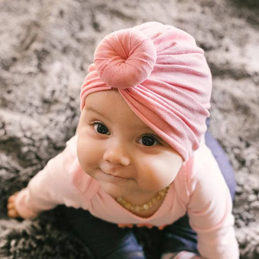 2018 New Lovely Infant Baby Cotton Cap Toddler Turban Knot Bunny Ear