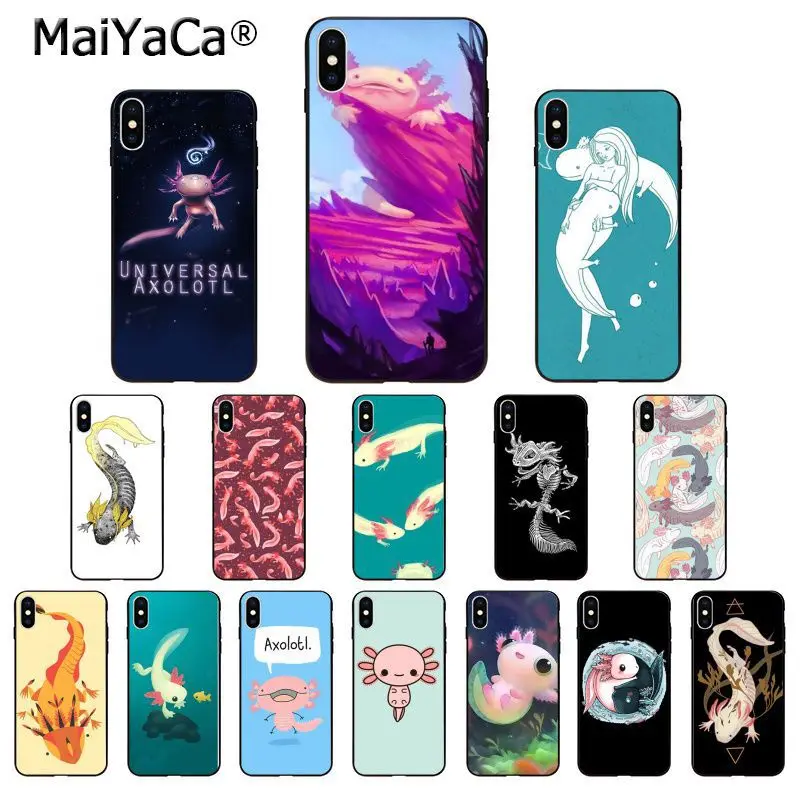 

MaiYaCa axolotl DIY Luxury High-end Protector Case for Apple iPhone 8 7 6 6S Plus X XS MAX 5 5S SE XR Mobile Cases