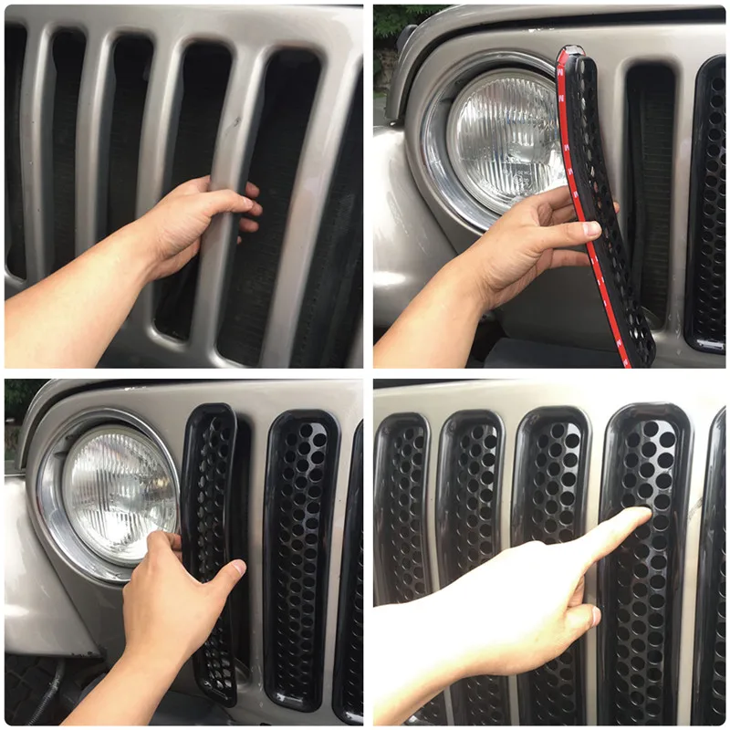 Гоночные грили для Jeep Wrangler 97 06 передняя Вентиляционная решетка бампер рамка