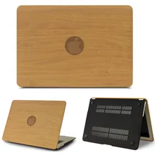High Quality WOOD GRAIN PU Leather Laptop Cases for apple MacBook Air 11 13 for MAC Pro Retina 12 13.3 15 inch + keyboard cover