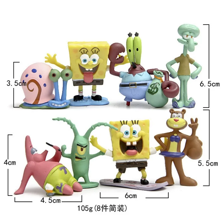 

Spongebob Aquarium Decoration Fish Tank Ornaments Set of 8 Squidward Tentacles, Patrick Star, Squidward,Krabs etc.