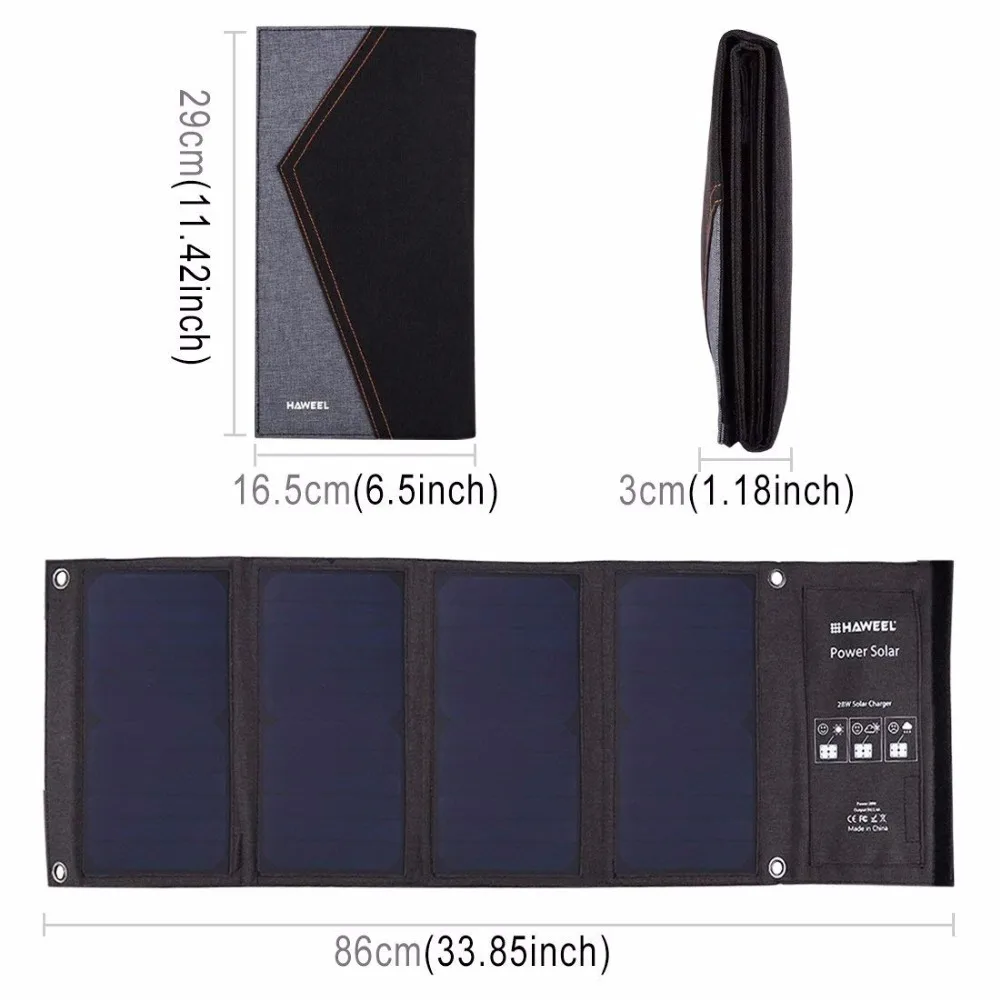 28 Вт USB Солнечная Панель зарядное устройство двойной USB солнечной энергии портативное зарядное устройство для iphone/samsung/Xiaomi/наушники/камеры
