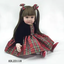 Высококачественная силиконовая кукла-Младенец Ручной Работы, 55 см, детская виниловая имитация, кукла для малышей, brinquedos, новогодние подарки