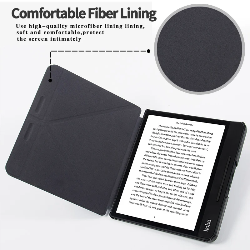 BOZHUORUI High Quality Case funda for 8 Inch Kobo Forma e-Books Multiangle folding Stand Support Cover Case With Auto Sleep/Wake